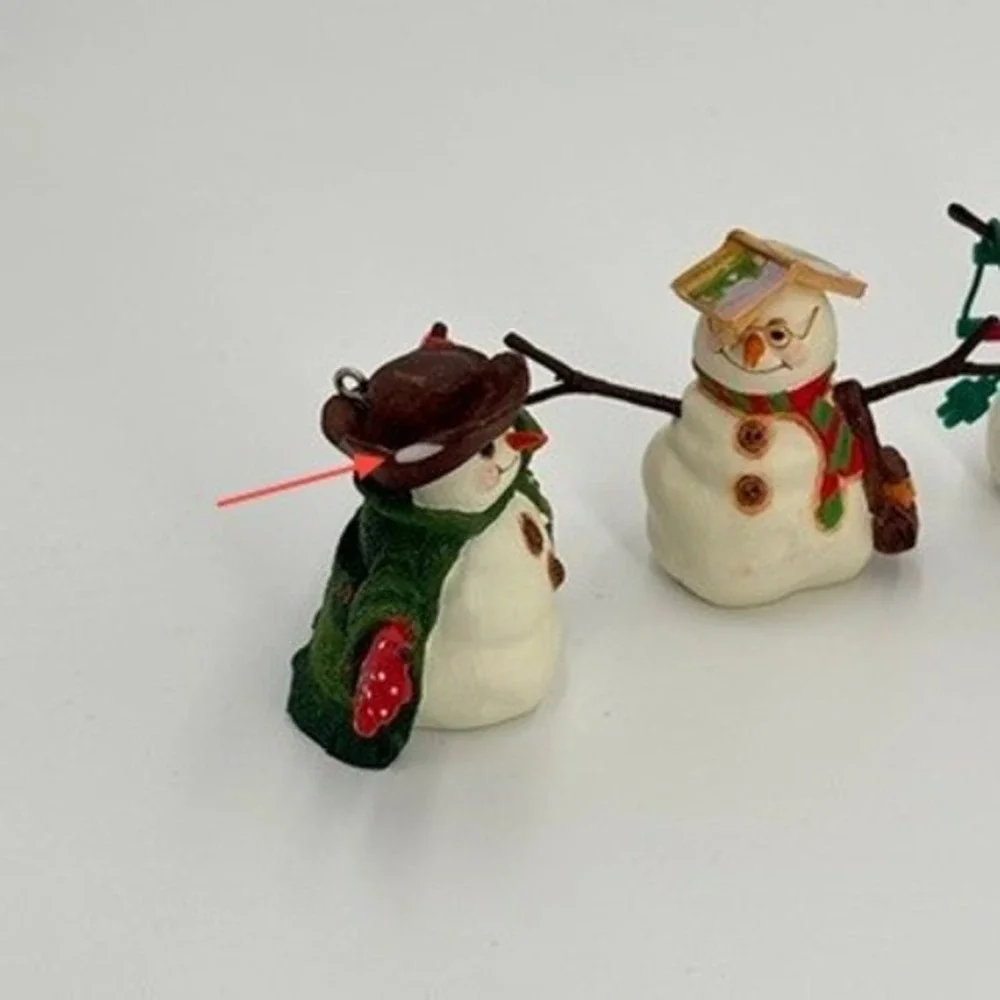Hallmark Snowmen of Mitford Ornament Lot of 3 Jubilee Race Down‎ Main Street Max